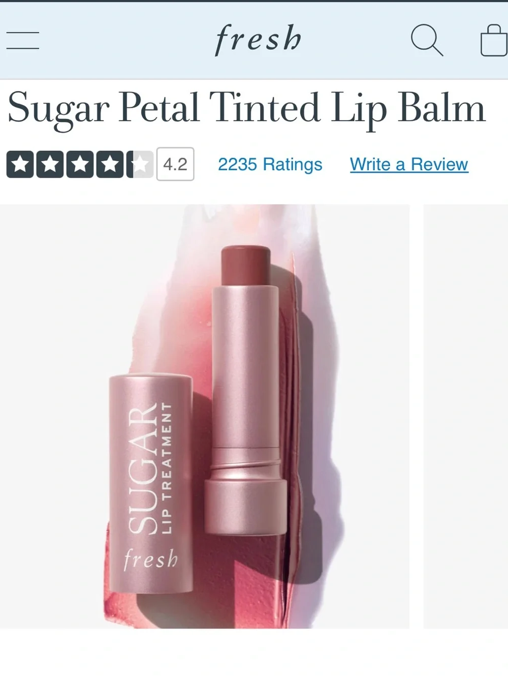 Fresh New Set of 2 Sugar Honey and Sugar Petal Tinted Lip Balms Bundle Full Size